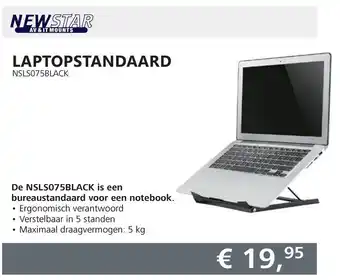 Informatique NEWSTAR LAPTOPSTANDAARD (NSLS075BLACK) aanbieding