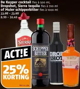 Poiesz De Kuyper cocktail, Dropshot, Sierra tequila of Muier schipperbitter aanbieding