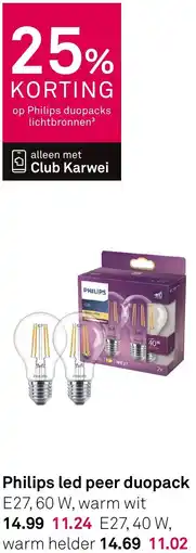 Karwei Philips led peer duopack aanbieding