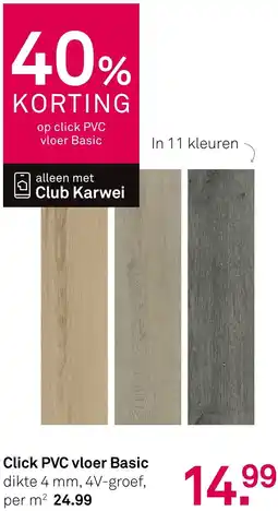 Karwei Click PVC vloer Basic aanbieding