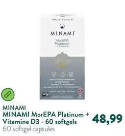 Holland & Barrett MINAMI MorEPA Platinum + Vitamine D3 - 60 softgels aanbieding