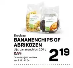Ekoplaza Ekoplaza BANANENCHIPS OF ABRIKOZEN aanbieding
