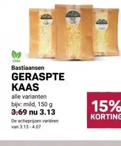 Ekoplaza Bastiaansen GERASPTE KAAS alle varianten aanbieding