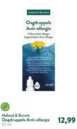 Holland & Barrett Oogdruppels Anti-allergie aanbieding