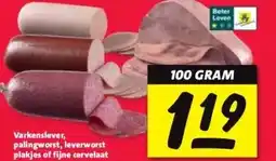Nettorama Varkenslever, palingworst, leverworst plakjes of fijne cervelaat aanbieding