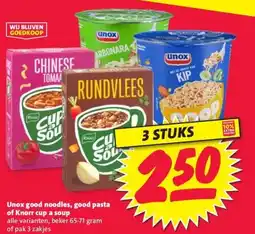 Nettorama Unox good noodles, good pasta of Knorr cup a soup aanbieding
