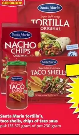 Nettorama Santa Maria tortilla's, taco shells, chips of taco saus aanbieding