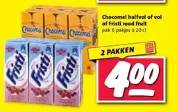 Nettorama Chocomel halfvol of vol of Fristi rood fruit aanbieding
