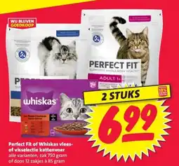 Nettorama Perfect Fit of Whiskas vlees- of visselectie kattenvoer aanbieding