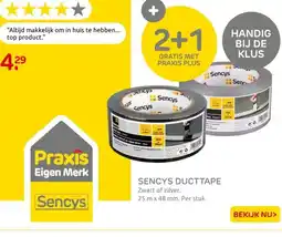 Praxis Sencys Duct tape - Zilver - 25m x 48mm aanbieding