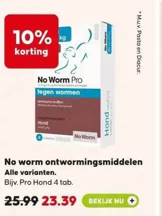 Pets Place No worm ontwormingsmiddelen aanbieding