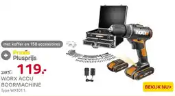 Praxis Worx Accuboormachine WX100.1 - 20V - (2x aanbieding
