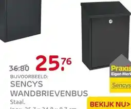 Praxis Sencys Wandbrievenbus - Staal - Inox - aanbieding