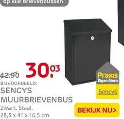 Praxis Sencys Muurbrievenbus - Staal - Zwart - aanbieding