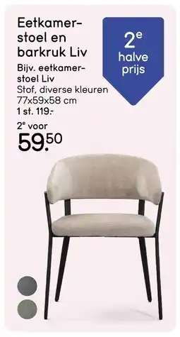 Leen Bakker Eetkamer stoel en barkruk liv aanbieding
