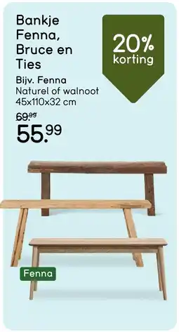 Leen Bakker Bankje fenna bruce en ties aanbieding