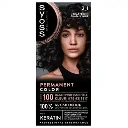 Trekpleister Syoss 2.1 Zwartbruin Permanente Haarkleuring aanbieding