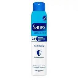 Trekpleister Sanex Derma Care+ Extra Control 72H Antitranspirant Deodorant Spray aanbieding