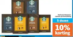 Albert Heijn Starbucks Nespresso capsules grootverpakking aanbieding