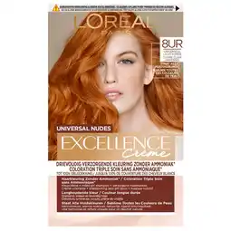 Kruidvat L'Oréal Paris Excellence Creme Universal Nudes 8UR Licht Koper Haarkleuring aanbieding