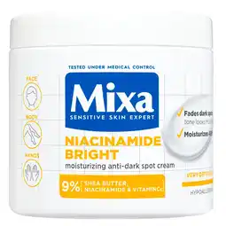 Kruidvat Mixa Niacinamide Bright Moisturizing Anti-Dark Spot Cream aanbieding