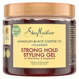 Kruidvat SheaMoisture Jamaican Black Castor Oil + Flaxseed Strong Hold Styling Gel aanbieding