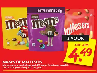 Dekamarkt M&M's of maltesers 125-275g aanbieding