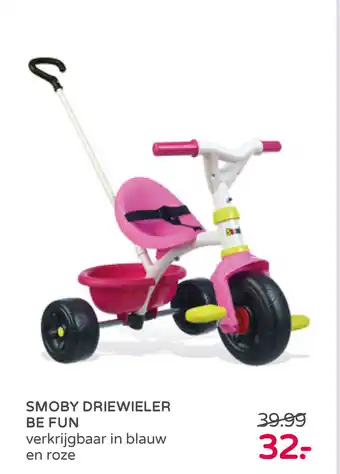 Prenatal Smoby Driewieler Be Fun Roze aanbieding