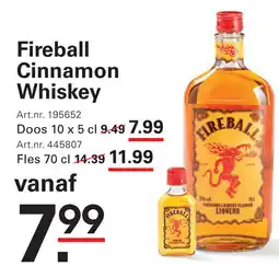 Sligro Fireball Cinnamon Whiskey aanbieding