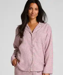 Hunkemoller Hunkemöller Pyjamatop Flanel Essentials Paars aanbieding