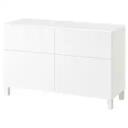 IKEA BestÅ Opbergcombi met deuren/lades, wit/selsviken/stubbarp wit, 120x42x75 cm aanbieding