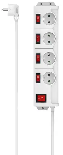 MediaMarkt Hama 223121 Stekkerdoos 4-voudig Schakelaar 1.4m Wit aanbieding