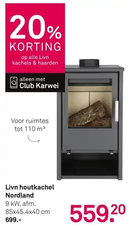 Karwei Livn houtkachel Nordland aanbieding