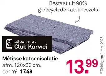 Karwei Métisse katoenisolatie aanbieding