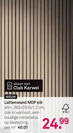 Karwei Lattenwand MDF eik aanbieding