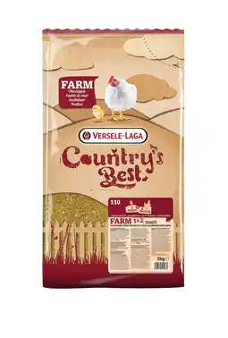 Pets Place Versele-Laga Country`s Best Farm 1&2 Mash Groeikorrel Vlees Kip - Kippenvoer - 5 kg Van 0 Weken aanbieding