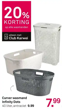 Karwei Curver wasmand Infinity Dots aanbieding
