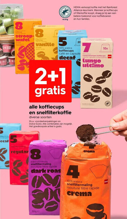 HEMA Alle koffiecups en snelfilterkoffie aanbieding