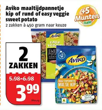 Poiesz Aviko maaltijdpannetje kip of rund of easy veggie sweet potato 450g aanbieding