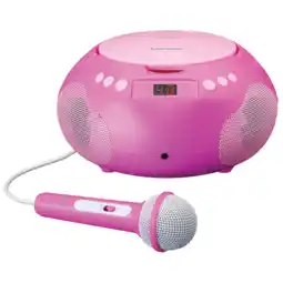MediaMarkt Lenco Portable Radio Cd Player Bt And Mic Boombox Roze aanbieding