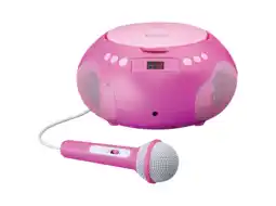 MediaMarkt Lenco Portable Radio Cd Player Bt And Mic Boombox Roze aanbieding