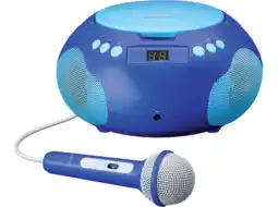 MediaMarkt Lenco Portable Radio Cd Player Bt And Mic Boombox Blauw aanbieding