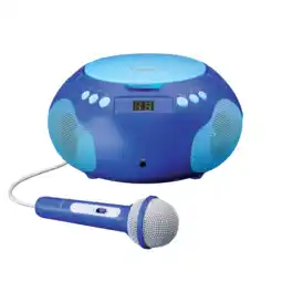 MediaMarkt Lenco Portable Radio Cd Player Bt And Mic Boombox Blauw aanbieding