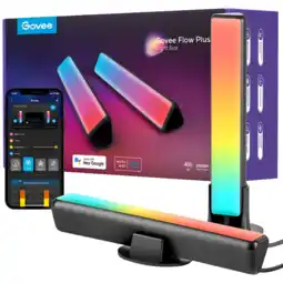 MediaMarkt Govee Rgbicww Wifi + Bluetooth Flow Plus Light Bars Slimme Ledlamp Zwart aanbieding