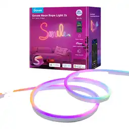 MediaMarkt Govee Neon Rope Strip Ligth 2 -4m White Slimme Ledstrip Wit aanbieding