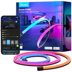 MediaMarkt Govee Rgbic Led Neon Rope Light For Desks - 3m Slimme Ledstrip Zwart aanbieding