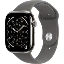 MediaMarkt Apple Watch Series 11gps + Cellular - 46mmtitanium Case Stone Grey Sport Band S/m Smartwatch Natural aanbieding
