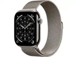 MediaMarkt Apple Watch Series 11gps + Cellular - 46mmtitanium Case Milanese Loop M/l Smartwatch Natural aanbieding