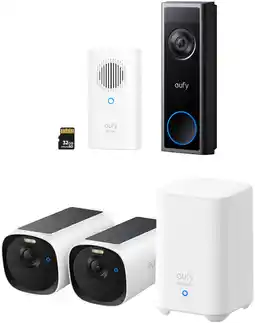 MediaMarkt Eufy Eufycam E40 With Hb2 + Doorbell C31 Sd Card And Chime Slimme Buitencamera Wit aanbieding