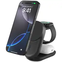 MediaMarkt Belkin Ultracharge 25w Qi2 3-in-1 Magnetische Draadloze Lader – Zwart Oplader aanbieding